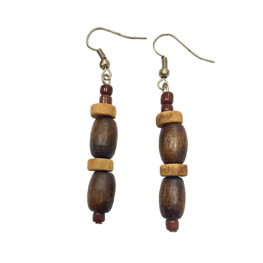 Wood beaded Earrings