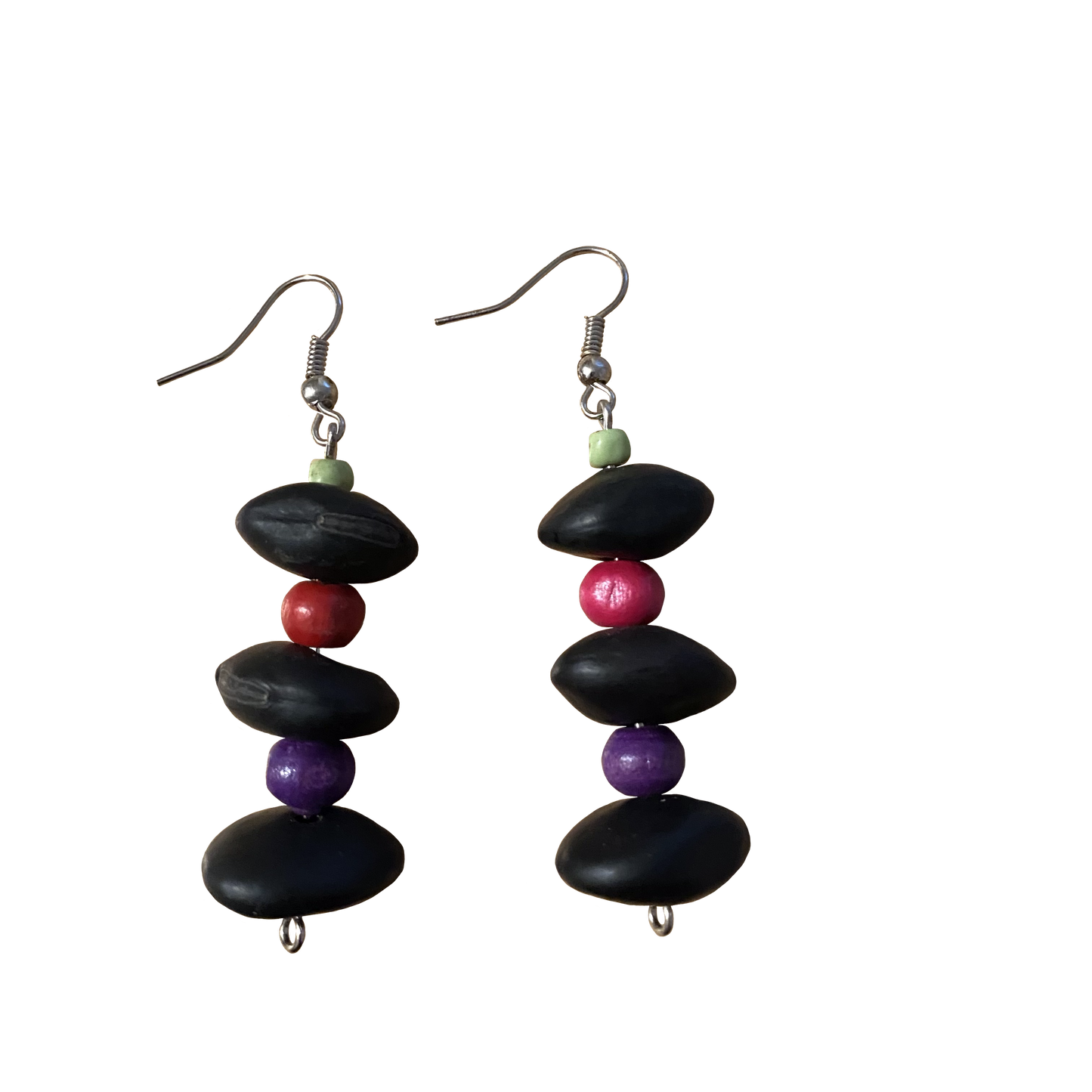 Wood beaded Earrings