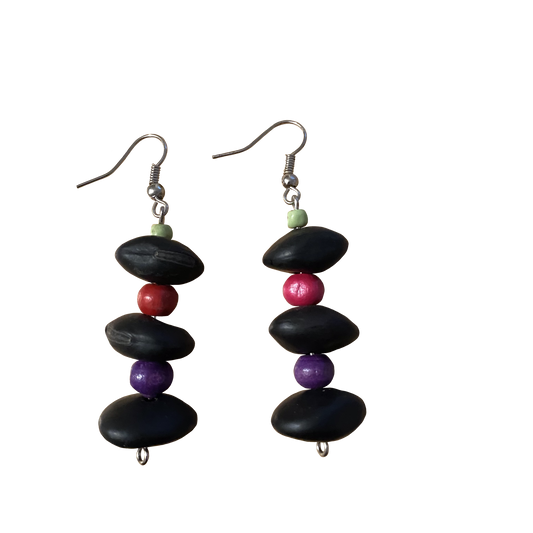 Wood beaded Earrings