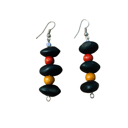 Wood beaded Earrings